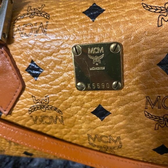 MCM Cognac Monogram Visetos Boston Bag with Crossbody Strap - Picture 2 of 16